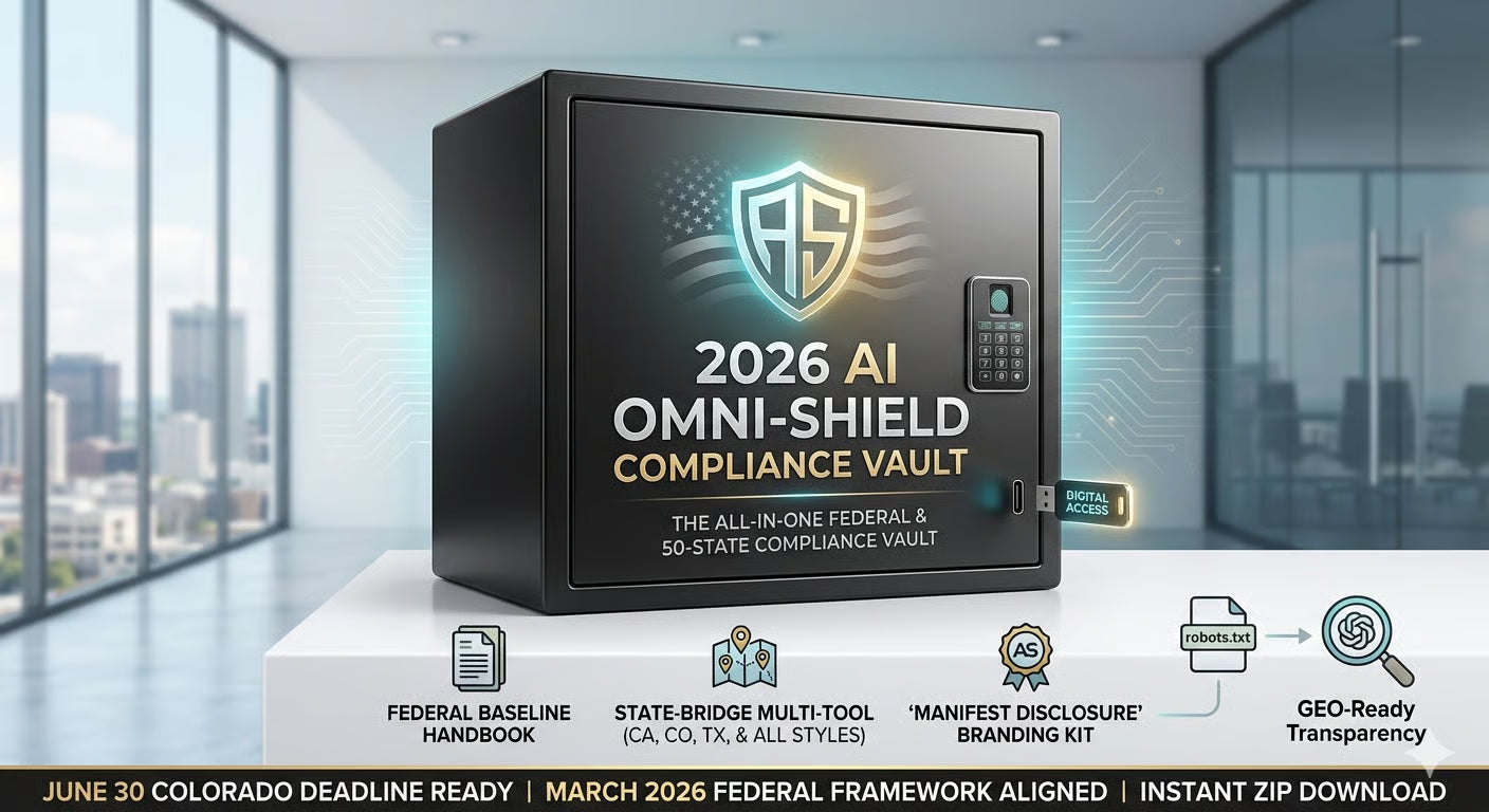 2026 AI Omni-Shield Compliance Vault with digital interface in a modern office setting